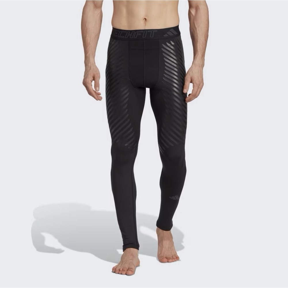 Adidas Techfit Control x RHEON HS9812 Mens L Compression Leggings Black Gymcore